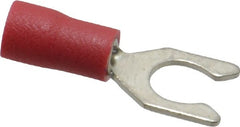 Ideal - #10 Stud, 22 to 18 AWG Compatible, Partially Insulated, Crimp Connection, Locking Fork Terminal - Exact Tooling