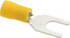 Ideal - 1/4" Stud, 12 to 10 AWG Compatible, Partially Insulated, Crimp Connection, Standard Fork Terminal - Exact Tooling