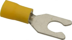Ideal - 1/4" Stud, 12 to 10 AWG Compatible, Partially Insulated, Crimp Connection, Locking Fork Terminal - Exact Tooling