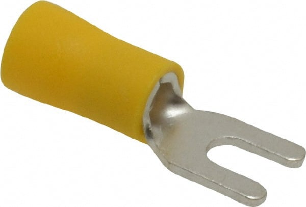Ideal - #6 Stud, 12 to 10 AWG Compatible, Partially Insulated, Crimp Connection, Standard Fork Terminal - Exact Tooling