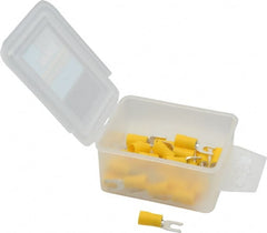 Ideal - #8 Stud, 12 to 10 AWG Compatible, Partially Insulated, Crimp Connection, Locking Fork Terminal - Exact Tooling