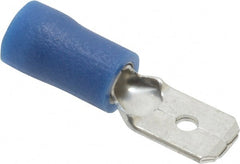 Ideal - 16 to 14 AWG, Vinyl, Fully Insulated, Male Wire Disconnect - 1/4 Inch Wide Tab, Blue, cUL Listed, RoHS Compliant, UL Listed - Exact Tooling