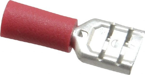 Ideal - 22 to 18 AWG, Vinyl, Fully Insulated, Female Wire Disconnect - 1/4 Inch Wide Tab, Red, cUL Listed, RoHS Compliant, UL Listed - Exact Tooling