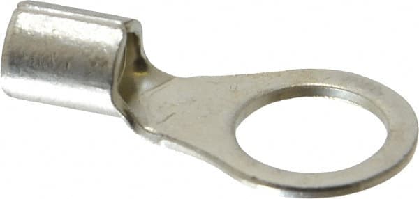 Ideal - 8 AWG Noninsulated Crimp Connection Circular Ring Terminal - 3/8" Stud, 1.161" OAL x 0.591" Wide, Tin Plated Brass Contact - Exact Tooling