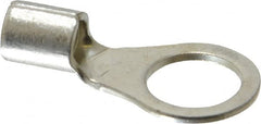 Ideal - 8 AWG Noninsulated Crimp Connection Circular Ring Terminal - 3/8" Stud, 1.161" OAL x 0.591" Wide, Tin Plated Brass Contact - Exact Tooling