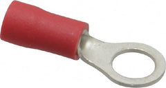 Ideal - 22-18 AWG Partially Insulated Crimp Connection Circular Ring Terminal - #10 Stud, 0.819" OAL x 0.394" Wide, Tin Plated Brass Contact - Exact Tooling