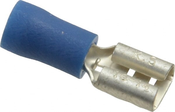 Ideal - 16 to 14 AWG, Vinyl, Fully Insulated, Female Wire Disconnect - 1/4 Inch Wide Tab, Blue, cUL Listed, RoHS Compliant, UL Listed - Exact Tooling