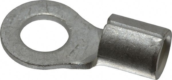 Ideal - 8 AWG Noninsulated Crimp Connection Circular Ring Terminal - 1/4" Stud, 0.937" OAL x 0.472" Wide, Tin Plated Brass Contact - Exact Tooling