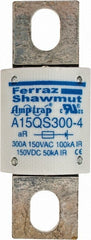 Ferraz Shawmut - 150 VAC/VDC, 300 Amp, Fast-Acting Semiconductor/High Speed Fuse - Bolt-on Mount, 2-21/32" OAL, 100 at AC, 50 at DC kA Rating, 1-1/8" Diam - Exact Tooling