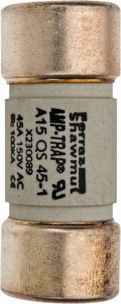 Ferraz Shawmut - 150 VAC/VDC, 45 Amp, Fast-Acting Semiconductor/High Speed Fuse - Clip Mount, 50.8mm OAL, 100 at AC, 50 at DC kA Rating, 13/16" Diam - Exact Tooling