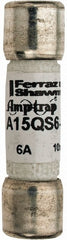 Ferraz Shawmut - 150 VAC/VDC, 6 Amp, Fast-Acting Semiconductor/High Speed Fuse - Clip Mount, 1-1/2" OAL, 100 at AC, 50 at DC kA Rating, 13/32" Diam - Exact Tooling