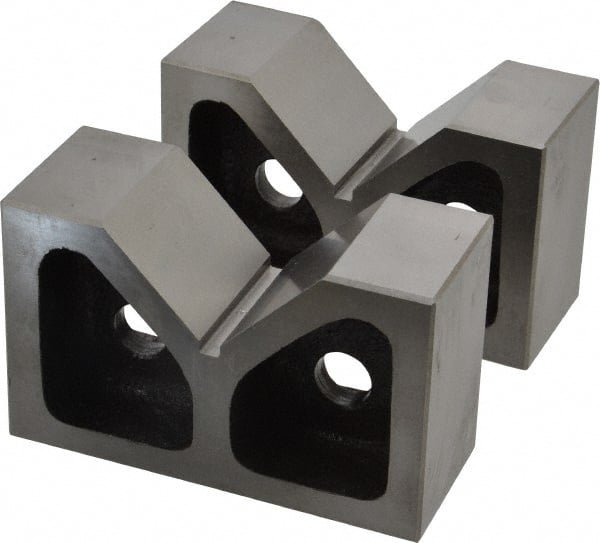 SPI - 2-7/16" Max Capacity, 90° Angle, Cast Iron V-Block - 5" Long x 2" Wide x 3-1/8" High, Sold as Matched Pair - Exact Tooling
