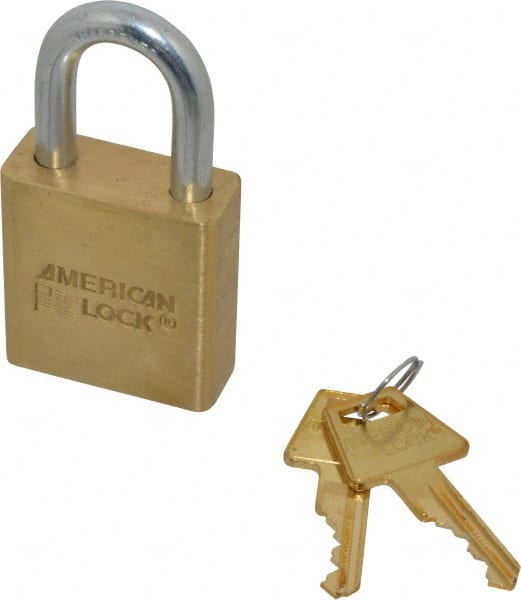 American Lock - 3/4" Shackle Clearance, Keyed Alike Padlock - 5/16" Shackle Diam, Steel - Exact Tooling