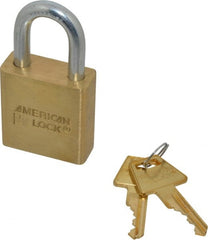 American Lock - 3/4" Shackle Clearance, Keyed Alike Padlock - 5/16" Shackle Diam, Steel - Exact Tooling
