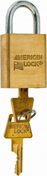 American Lock - 3/4" Shackle Clearance, Keyed Different Padlock - 1/4" Shackle Diam, Steel - Exact Tooling