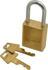 American Lock - 3/4" Shackle Clearance, Keyed Different Padlock - 1/4" Shackle Diam, Steel - Exact Tooling