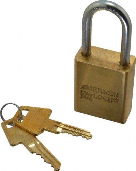 American Lock - 3/4" Shackle Clearance, Keyed Alike Padlock - 1/4" Shackle Diam, Steel - Exact Tooling