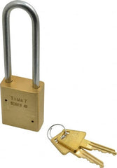 American Lock - 3/4" Shackle Clearance, Keyed Alike Padlock - 1/4" Shackle Diam, Steel - Exact Tooling