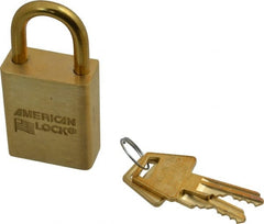 American Lock - 3/4" Shackle Clearance, Keyed Alike Padlock - 1/4" Shackle Diam, Steel - Exact Tooling