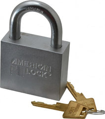 American Lock - 1-1/4" Shackle Clearance, Keyed Different Wide Clearance Padlock - 7/16" Shackle Diam, Steel - Exact Tooling