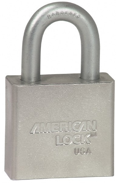 American Lock - 3/4" Shackle Clearance, Keyed Alike Tubular Padlock - 3/8" Shackle Diam, Steel - Exact Tooling