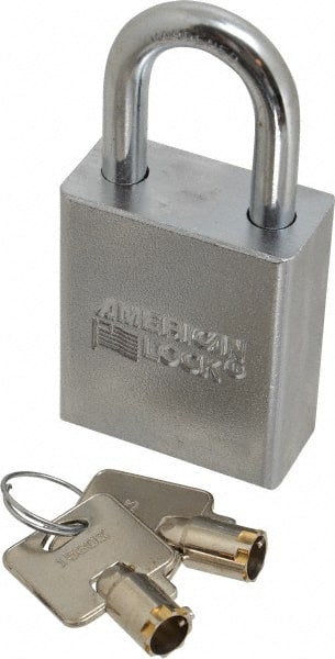 American Lock - 3/4" Shackle Clearance, Keyed Alike Tubular Padlock - 5/16" Shackle Diam, Steel - Exact Tooling