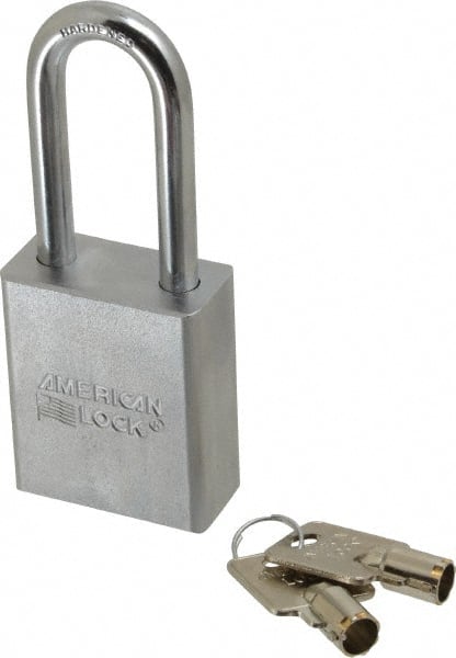 American Lock - 3/4" Shackle Clearance, Keyed Alike Tubular Padlock - 5/16" Shackle Diam, Steel - Exact Tooling