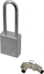 American Lock - 3/4" Shackle Clearance, Keyed Different Tubular Padlock - 5/16" Shackle Diam, Steel - Exact Tooling