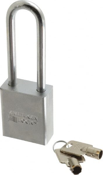 American Lock - 3/4" Shackle Clearance, Keyed Alike Tubular Padlock - 5/16" Shackle Diam, Steel - Exact Tooling