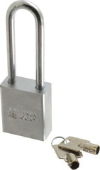 American Lock - 3/4" Shackle Clearance, Keyed Alike Tubular Padlock - 5/16" Shackle Diam, Steel - Exact Tooling