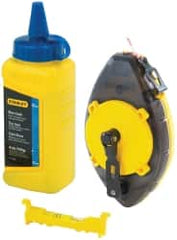 Stanley - 100' Long Chalk Reel, Chalk, Line Level - Blue, Includes Chalk Reel, (1) Bottle Stanley Blue Chalk - 8 oz, (1) Line Level - Exact Tooling