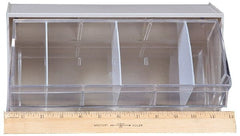 Quantum Storage - 11-7/8" Wide x 5-15/16" High x 5-1/4" Deep, Small Parts Tip Out Stacking Bin Organizer - Polystyrene Frame, 1 Compartments, 11" Wide x 5-1/4" High Bin - Exact Tooling