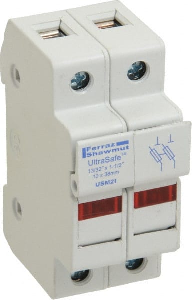 Ferraz Shawmut - 2 Pole, 1000 VDC and 800 VAC, 30 Amp, DIN Rail Mount Fuse Holder - Compatible with CC Class, 1-1/2 Inch Long x 1.38 Inch Wide and 13/32 Inch Diameter Fuse - Exact Tooling