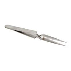 Value Collection - 4-1/2" OAL N0 Reverse Action Tweezers - Flat Tip - Exact Tooling