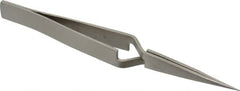 Value Collection - 4-1/2" OAL N0 Reverse Action Tweezers - Flat Tip - Exact Tooling