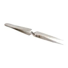 Value Collection - 4-3/4" OAL N1 Reverse Action Tweezers - Fine Point - Exact Tooling