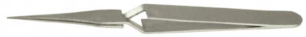 Value Collection - 4-3/4" OAL N2 Reverse Action Tweezers - Flat & Narrow - Exact Tooling