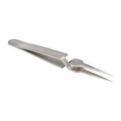 Value Collection - 4-11/32" OAL N4 Reverse Action Tweezers - Long Fine Point - Exact Tooling