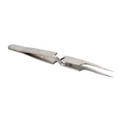 Value Collection - 4-3/4" OAL N5A Reverse Action Tweezers - Long Fine Offset Point - Exact Tooling