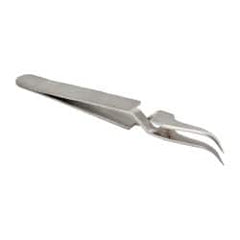Value Collection - 4-11/32" OAL N7 Reverse Action Tweezers - Curved Fine Point - Exact Tooling
