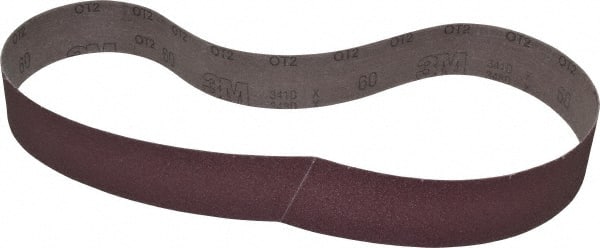 3M - 2" Wide x 48" OAL, 60 Grit, Aluminum Oxide Abrasive Belt - Aluminum Oxide, Medium, Coated, X Weighted Cloth Backing, Series 241D - Exact Tooling