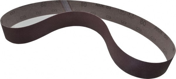 3M - 2" Wide x 48" OAL, 80 Grit, Aluminum Oxide Abrasive Belt - Aluminum Oxide, Medium, Coated, X Weighted Cloth Backing, Series 341D - Exact Tooling