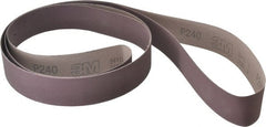 3M - 2" Wide x 132" OAL, 240 Grit, Aluminum Oxide Abrasive Belt - Aluminum Oxide, Very Fine, Coated, X Weighted Cloth Backing, Series 341D - Exact Tooling