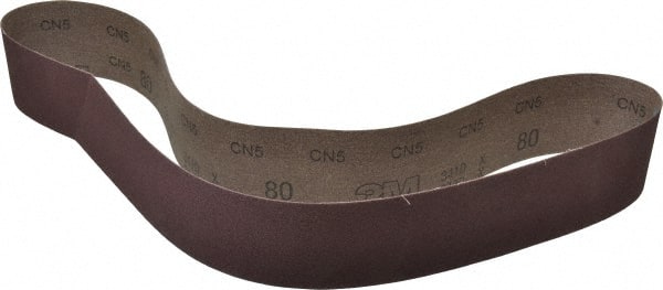3M - 2-1/2" Wide x 48" OAL, 80 Grit, Aluminum Oxide Abrasive Belt - Aluminum Oxide, Medium, Coated, X Weighted Cloth Backing, Series 341D - Exact Tooling