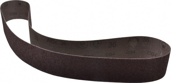 3M - 2-1/2" Wide x 48" OAL, 36 Grit, Aluminum Oxide Abrasive Belt - Aluminum Oxide, Very Coarse, Coated, X Weighted Cloth Backing, Series 341D - Exact Tooling