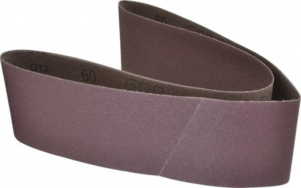 3M - 4" Wide x 48" OAL, 60 Grit, Aluminum Oxide Abrasive Belt - Aluminum Oxide, Medium, Coated, X Weighted Cloth Backing, Series 341D - Exact Tooling