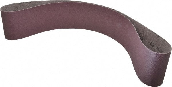 3M - 4" Wide x 54" OAL, 80 Grit, Aluminum Oxide Abrasive Belt - Aluminum Oxide, Medium, Coated, X Weighted Cloth Backing, Series 341D - Exact Tooling