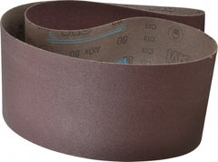 3M - 6" Wide x 60" OAL, 80 Grit, Aluminum Oxide Abrasive Belt - Aluminum Oxide, Medium, Coated, X Weighted Cloth Backing, Series 341D - Exact Tooling