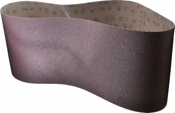 3M - 10" Wide x 70-1/2" OAL, 40 Grit, Aluminum Oxide Abrasive Belt - Aluminum Oxide, Coarse, Coated, X Weighted Cloth Backing, Series 341D - Exact Tooling