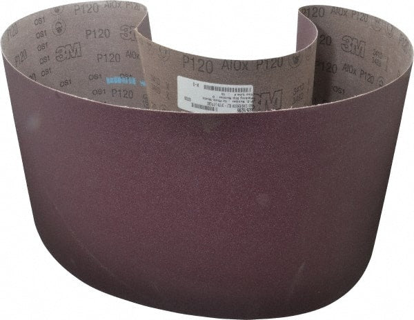 3M - 10" Wide x 70-1/2" OAL, 120 Grit, Aluminum Oxide Abrasive Belt - Aluminum Oxide, Fine, Coated, X Weighted Cloth Backing, Series 341D - Exact Tooling